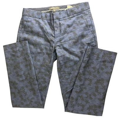 Banana Republic Women's Ryan Dress Pants Size 0 Gray Floral - Image 1 of 4