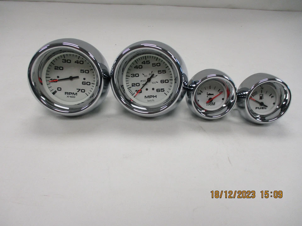FARIA PLATINUM SERIES GAUGE SET OF (4) WHITE 59737 MARINE BOAT - Image 1 of 4