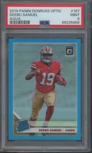 2019 Panini Donruss Optic Football Deebo Samuel #167 RC Rookie Aqua /299 PSA 9 - Picture 1 of 2