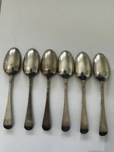 SET DI 6 CUCCHIAINI DA TÈ ANTICO GEORGE II modello hannover argento massiccio c1760 - Foto 1 di 6