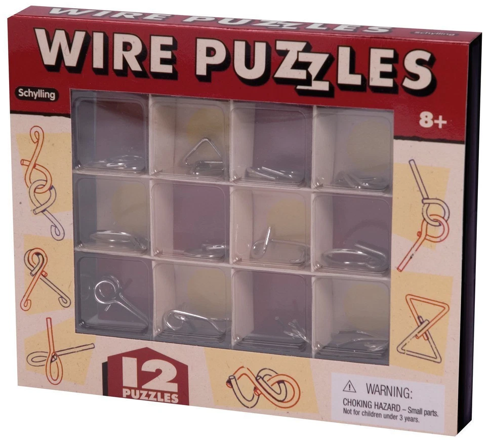 Schylling 12 Wire Puzzles Ages 8 019649220694