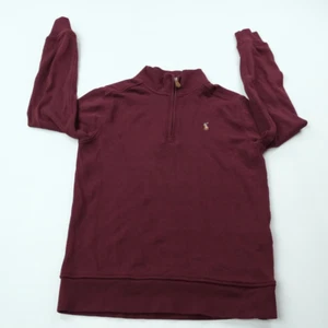 Polo Ralph Lauren Pullover 1/4 Zip Sweater Boys Size 7 Burgundy - Picture 1 of 8