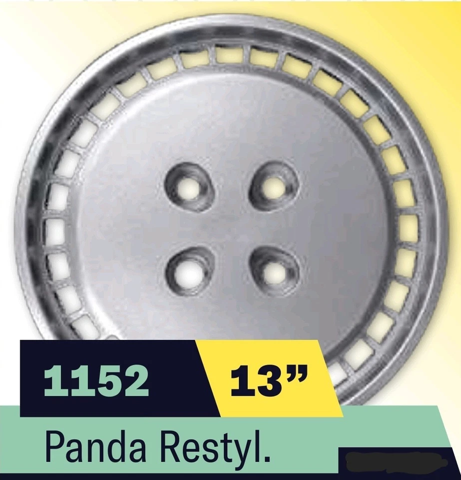 SET 4 COPPE RUOTA COPRICERCHI COPRIRUOTA BORCHIE 13"  FIAT PANDA 86 03   - Изображение 1 из 1