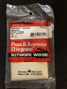 Pass & Seymour Trademaster TPD2-LA Wallplate Datacom 2 Port 1 Gang Light Almond - Picture 1 of 3