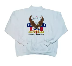 Felpa Uomo Operazione Desert Storm Support Our Troops Militare Taglia L Vintage - Foto 1 di 5