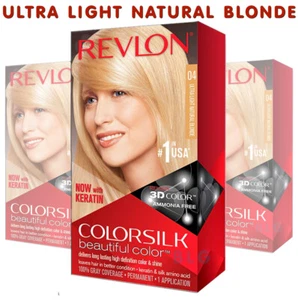 Revlon Colorsilk Natural Permanent 3D Dye ULTRA LIGHT NATURAL BLONDE Hair #04 - Picture 1 of 4