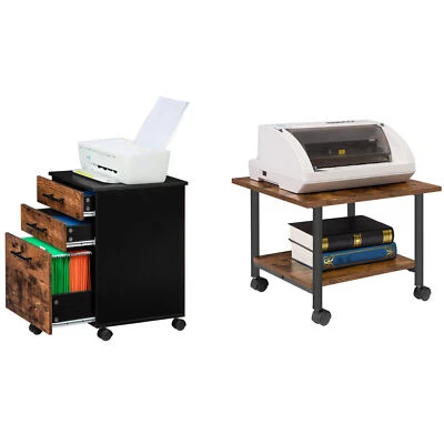 HOOBRO Contenitore con ruote schedario mobile ufficio tavolo stampante carrello stampante