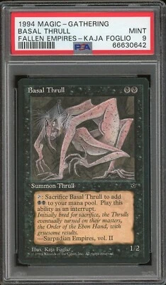 1994 Magic the Gathering MTG Fallen Empires Basal Thrull Kaja Foglio PSA 9 Mint - Image 1 of 2