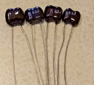 4-PCS 82pf / 500V CDM Silver Mica Cornell Dubilier capacitors J=5% - Picture 1 of 1