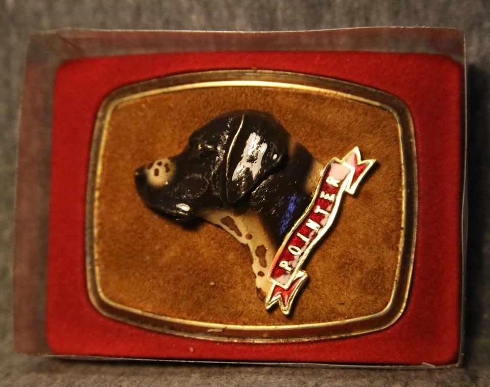 Pointer 1979 Vintage Raintree Cinturón Hebilla Metal Gamuza Nuevo en Caja Foto 1 de 1