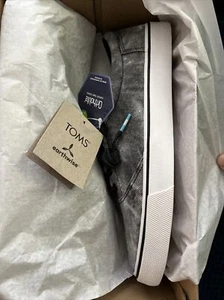 Zapatos de lona lavados Toms Alpargata Fenix con cordones negros para reparar ácido en dificultades - Imagen 1 de 4