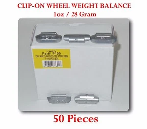 50 Pieces P Style Clip-on Wheel Weight Balance 1oz 28 gram Led Free - Picture 1 of 2