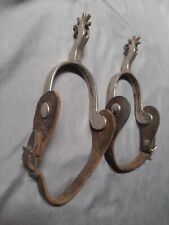 Pair of Vintage North and Judd Anchor Spurs with Leather Straps
