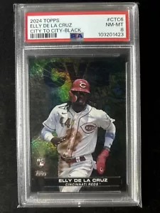 2024 Topps Series 2 City to City Black Elly De La Cruz /299 (RC) PSA 8 - Picture 1 of 3