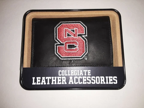 NC State Wolfpack NCAA Embroidered  Leather Tri-Fold Men's Wallet By Rico Cover
