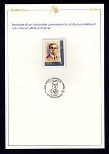 Italia 2024 : Giacomo Matteotti - Bollettino filatelico - Picture 1 of 2