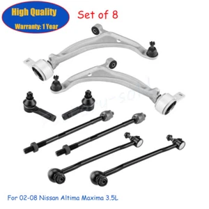 Brazos de control inferiores 8 piezas rótulas barras de amarre para 02-08 Nissan Altima Máxima 3,5 L - Imagen 1 de 10