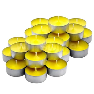 Citronella Tea lights Candles 4 Hour Burn Nightlight Scented Tealight Smokeless - Picture 1 of 15