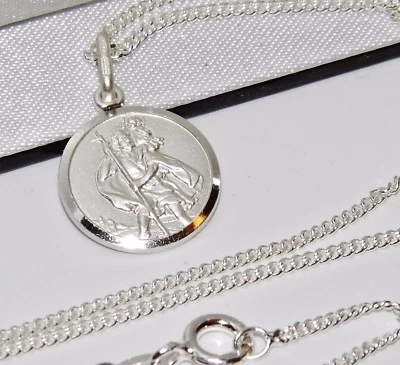 Sterling Silver St Christopher Pendant - 925 Silver - Choice of Chain / Necklace - Image 1 of 4
