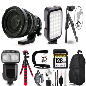 Sony FE PZ 28-135mm f/4 G OSS Lens+ LED Light + Tripod - 128GB Accessory Bundle - Picture 1 of 6