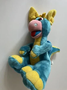Vintage Busch Gardens Virginia Blue Yellow Dragon 12" Plush Stuffed Animal - Picture 1 of 6