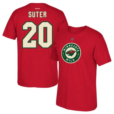 Camiseta para hombre Reebok Ryan Suter #20 Minnesota Wild manga corta, roja, pequeña Foto 1 de 4