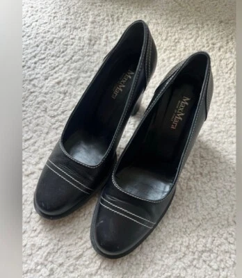 Zapatos de salón Max Mara negros con tacón bloque talla US 37  Foto 1 de 3