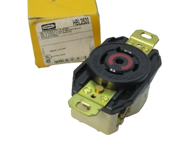 (NEW) HUBBELL HBL2520 20A 4P 6Wire Receptacle - Image 1 of 3