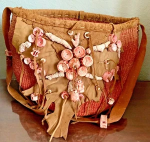 African Handmade Leather Masai Tribal Fringed sturdy durable Roomy Purse Vintage - Picture 1 of 4