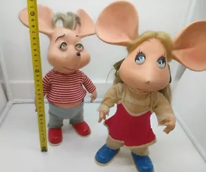 Vintage TOPO GIGIO y ROSITA su novia María Perego - Muñeca de goma 30,5 cm - Imagen 1 de 8