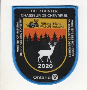 Ontario 2020 mnr parche cazador de ciervos-Michigan dnr ciervo-alce-cresta-insignia-pez - Imagen 1 de 1