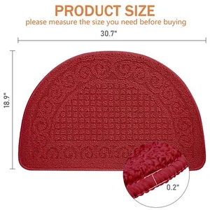 Half Round Nonslip Kitchen Bathroom Toilet Doormat Floor Rug Mat Keeps Your Floo - Picture 1 of 5