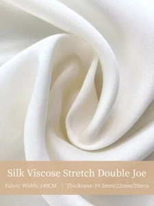Silk Viscose Stretch Double Joe Garment Fabric For Women For Sewing By Meter - Picture 1 of 17