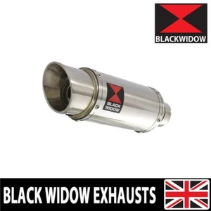 BLACK WIDOW STAINLESS STEEL EXHAUST SILENCER END CAN 200mm ROUND SLIP ON 200SS - Picture 1 of 5