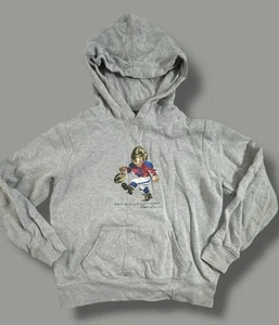 Polo Ralph Lauren Youth Hoodie Large 14-15 Grey Polo Bear Sweater Football - Picture 1 of 11