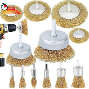 Wire Brush Wheel Cup Brush Set,12 Pack Coarse Crimped 1/4 Inch Shank Wire Wheel - Picture 1 of 12