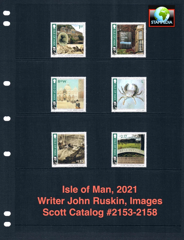 Valor Scott de $23,35 - ISLA DE MAN 2021 GB UK Escritor John Ruskin CV MNH NH UMM Foto 1 de 4