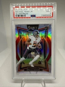 120234762 Michael Penix Jr 2024 Panini Select 80 Silver Prizm Concourse RC PSA 9 - Imagen 1 de 2