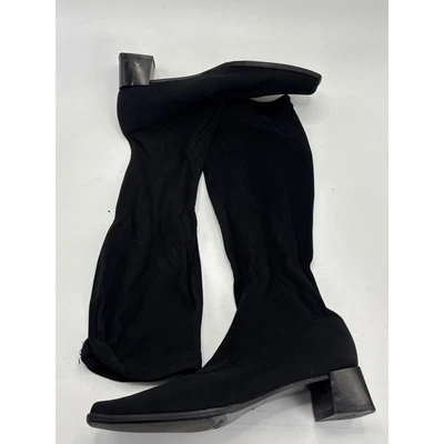Botas Paul Green Negras Elastizadas Puntera Cuadrada Tacón Bloque Sobre la Rodilla Talla 5 Foto 1 de 4
