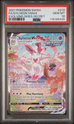 Juego de cartas coleccionables Pokémon Sylveon Vmax SWSH07: Evolving Skies 212/203 Secreto Raro PSA 10  Foto 1 de 2