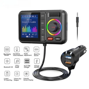 Bluetooth 5.0 FM Transmisor Coche Reproductor MP3 Adaptador Inalámbrico Manos Libres Coche Kit - Imagen 1 de 8
