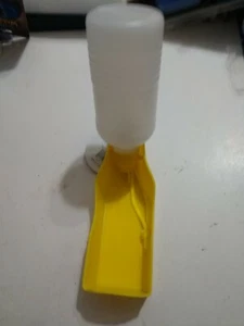 Travel Water Bottle Pet Bowl Walks Park Hiking Dogs Cats Yellow 10 oz Portable - Picture 1 of 3