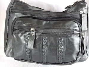 Clásico Negro Elegante Suave Bandolera/Bolso de Hombro Bolso de Mano Informal para Mujer Nuevo sin Etiquetas - Imagen 1 de 10