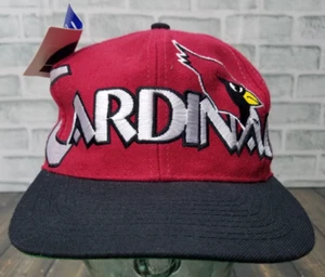 Vintage 90s Arizona Cardinals LARGE LETTERS NFL Strap Back Hat Cap NWT Deadstock - Picture 1 of 8