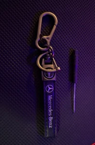 Genuine Leather Mercedes Benz Car Key Fob Keychain - Picture 1 of 1