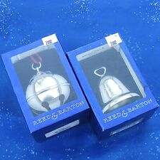 RARE • NEW • Reed & Barton 2002 HOLLY BELL & 2002 CHRISTMAS BELL Ornaments