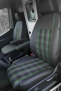 Fundas de asiento a medida cómodas J9 verde para Mercedes Sprinter W906 - Imagen 1 de 6