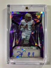 2023 Leaf Metal Zay Flowers Purple Crystal 4/5 Auto Rookie Card RAVENS!!!