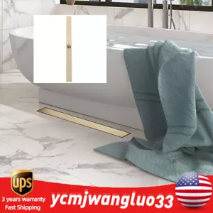 Scarico a pavimento 36 pollici scarico lineare acciaio inox 304 scarico doccia oro NUOVO - Foto 1 di 12