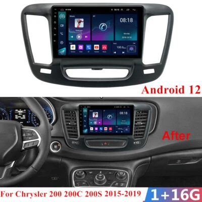 9'' Android 12 Car Stereo Radio Head Unit GPS Navi FM For Chrysler 200 2015-2019 - Image 1 of 4